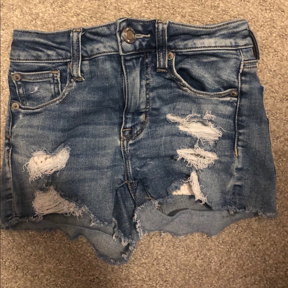 Ripped hi-rise shortie American Eagle shorts